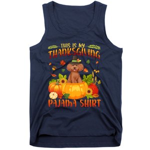 Funny Cute Poodle Dog Autumn Fall This Is My Thanksgiving Pajama Tank Top