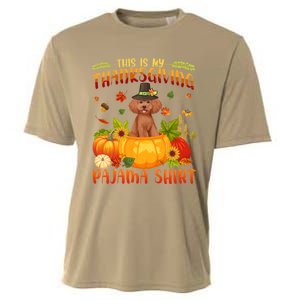 Funny Cute Poodle Dog Autumn Fall This Is My Thanksgiving Pajama Cooling Performance Crew T-Shirt