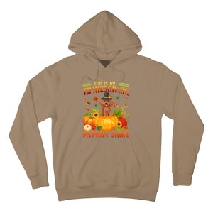 Funny Cute Poodle Dog Autumn Fall This Is My Thanksgiving Pajama Hoodie