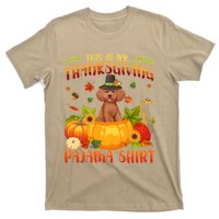 Funny Cute Poodle Dog Autumn Fall This Is My Thanksgiving Pajama T-Shirt