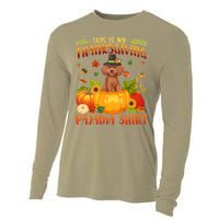 Funny Cute Poodle Dog Autumn Fall This Is My Thanksgiving Pajama Cooling Performance Long Sleeve Crew