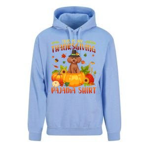 Funny Cute Poodle Dog Autumn Fall This Is My Thanksgiving Pajama Unisex Surf Hoodie