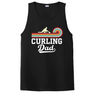 Funny Curling Player FatherS Day Curling Dad Retro Curling Great Gift PosiCharge Competitor Tank