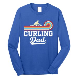 Funny Curling Player FatherS Day Curling Dad Retro Curling Great Gift Long Sleeve Shirt