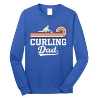 Funny Curling Player FatherS Day Curling Dad Retro Curling Great Gift Long Sleeve Shirt