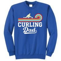 Funny Curling Player FatherS Day Curling Dad Retro Curling Great Gift Sweatshirt