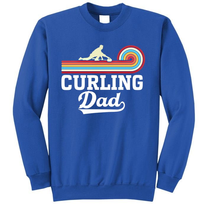 Funny Curling Player FatherS Day Curling Dad Retro Curling Great Gift Sweatshirt