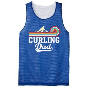 Funny Curling Player FatherS Day Curling Dad Retro Curling Great Gift Mesh Reversible Basketball Jersey Tank