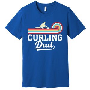 Funny Curling Player FatherS Day Curling Dad Retro Curling Great Gift Premium T-Shirt