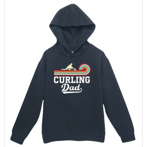 Funny Curling Player FatherS Day Curling Dad Retro Curling Great Gift Urban Pullover Hoodie