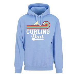 Funny Curling Player FatherS Day Curling Dad Retro Curling Great Gift Unisex Surf Hoodie