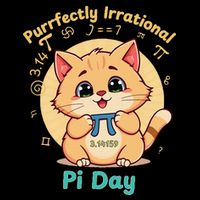 Funny Cat Pi Day 3.14 Math Science Algebra Geometry Lover Flat Bill Trucker Hat