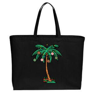 Funny Christmas Palm Xmas Tree Tropical Beach Hawaii Gift Cotton Canvas Jumbo Tote