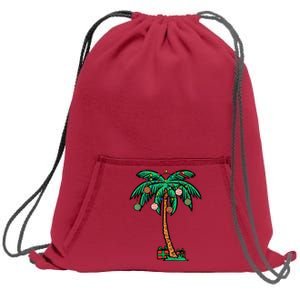 Funny Christmas Palm Xmas Tree Tropical Beach Hawaii Gift Sweatshirt Cinch Pack Bag