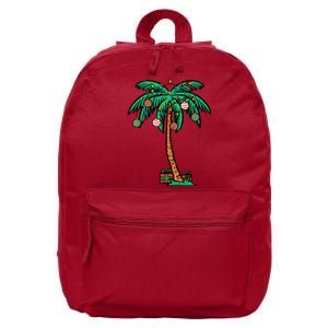 Funny Christmas Palm Xmas Tree Tropical Beach Hawaii Gift 16 in Basic Backpack