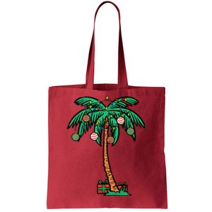 Funny Christmas Palm Xmas Tree Tropical Beach Hawaii Gift Tote Bag