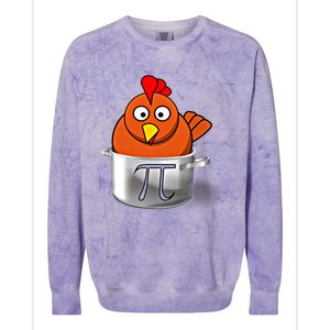 Funny Chicken Pot Pi Day Cartoon Math Pie Gift Colorblast Crewneck Sweatshirt