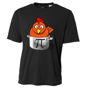 Funny Chicken Pot Pi Day Cartoon Math Pie Gift Cooling Performance Crew T-Shirt