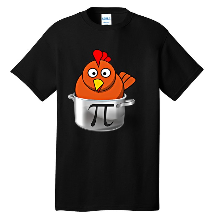 Funny Chicken Pot Pi Day Cartoon Math Pie Gift Tall T-Shirt