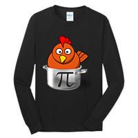 Funny Chicken Pot Pi Day Cartoon Math Pie Gift Tall Long Sleeve T-Shirt