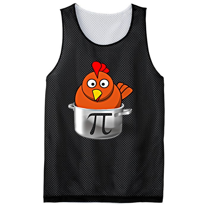 Funny Chicken Pot Pi Day Cartoon Math Pie Gift Mesh Reversible Basketball Jersey Tank