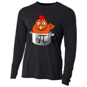 Funny Chicken Pot Pi Day Cartoon Math Pie Gift Cooling Performance Long Sleeve Crew