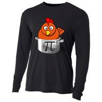 Funny Chicken Pot Pi Day Cartoon Math Pie Gift Cooling Performance Long Sleeve Crew