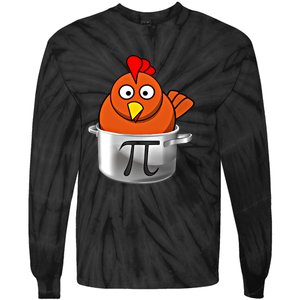 Funny Chicken Pot Pi Day Cartoon Math Pie Gift Tie-Dye Long Sleeve Shirt