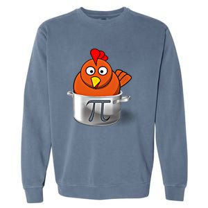 Funny Chicken Pot Pi Day Cartoon Math Pie Gift Garment-Dyed Sweatshirt