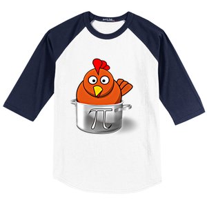 Funny Chicken Pot Pi Day Cartoon Math Pie Gift Baseball Sleeve Shirt