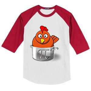 Funny Chicken Pot Pi Day Cartoon Math Pie Gift Kids Colorblock Raglan Jersey