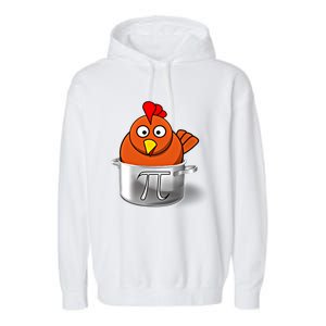 Funny Chicken Pot Pi Day Cartoon Math Pie Gift Garment-Dyed Fleece Hoodie