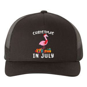 Funny Cute Pink Flamingo in Santa Hat Christmas In July Yupoong Adult 5-Panel Trucker Hat