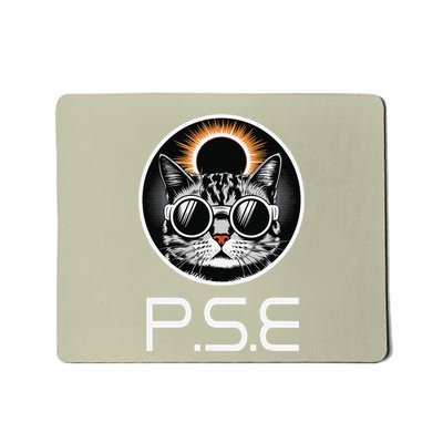 Funny Cat Partial Solar Eclipse 2025 Cat Lovers Mousepad