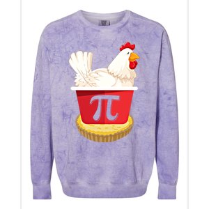 Funny Chicken Pot Pi Design Day Pie Day Math Lover Gift Colorblast Crewneck Sweatshirt