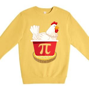 Funny Chicken Pot Pi Design Day Pie Day Math Lover Gift Premium Crewneck Sweatshirt