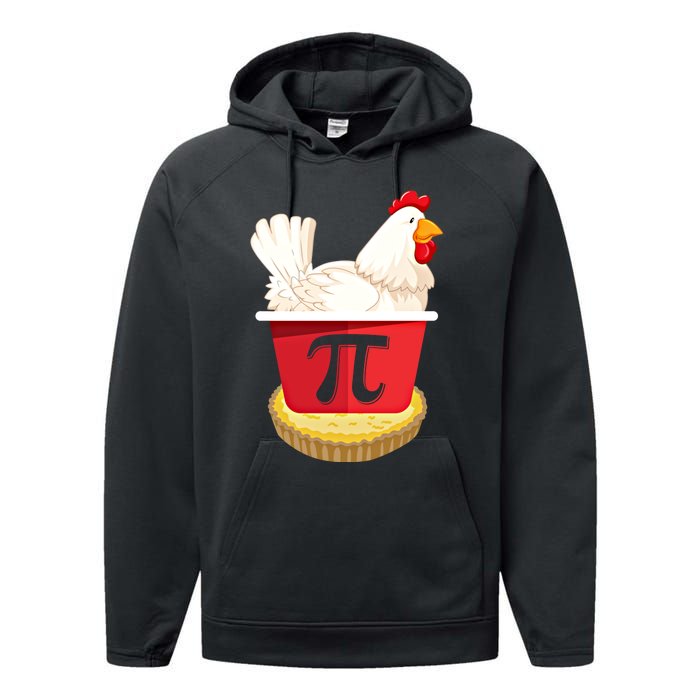 Funny Chicken Pot Pi Design Day Pie Day Math Lover Gift Performance Fleece Hoodie