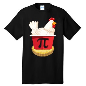 Funny Chicken Pot Pi Design Day Pie Day Math Lover Gift Tall T-Shirt