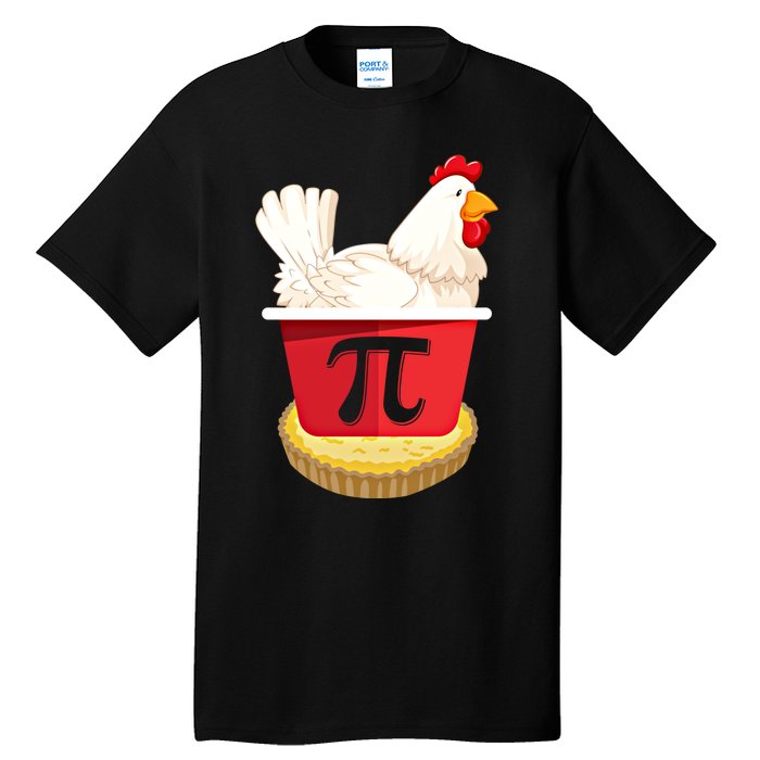 Funny Chicken Pot Pi Design Day Pie Day Math Lover Gift Tall T-Shirt