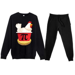 Funny Chicken Pot Pi Design Day Pie Day Math Lover Gift Premium Crewneck Sweatsuit Set