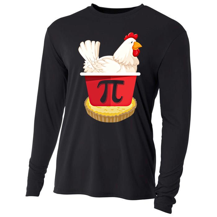 Funny Chicken Pot Pi Design Day Pie Day Math Lover Gift Cooling Performance Long Sleeve Crew