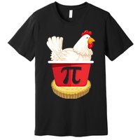 Funny Chicken Pot Pi Design Day Pie Day Math Lover Gift Premium T-Shirt