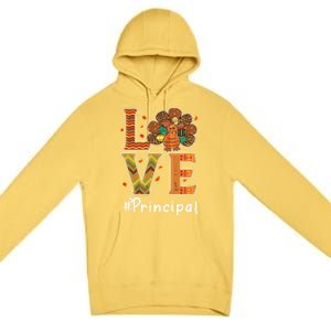 Funny Cute Principal Love Thanksgiving Leopard Turkey Autumn Fall Gift Premium Pullover Hoodie