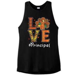 Funny Cute Principal Love Thanksgiving Leopard Turkey Autumn Fall Gift Ladies PosiCharge Tri-Blend Wicking Tank