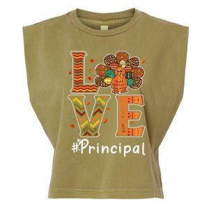 Funny Cute Principal Love Thanksgiving Leopard Turkey Autumn Fall Gift Garment-Dyed Women's Muscle Tee