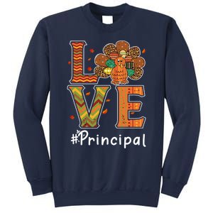 Funny Cute Principal Love Thanksgiving Leopard Turkey Autumn Fall Gift Sweatshirt