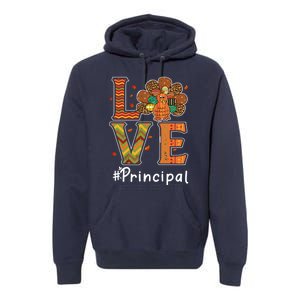 Funny Cute Principal Love Thanksgiving Leopard Turkey Autumn Fall Gift Premium Hoodie