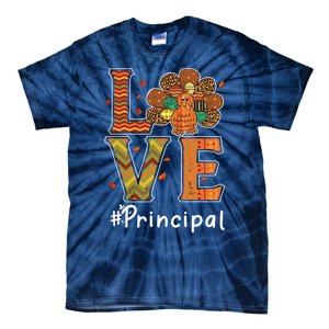 Funny Cute Principal Love Thanksgiving Leopard Turkey Autumn Fall Gift Tie-Dye T-Shirt