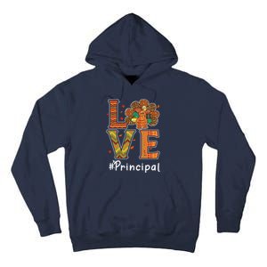 Funny Cute Principal Love Thanksgiving Leopard Turkey Autumn Fall Gift Tall Hoodie