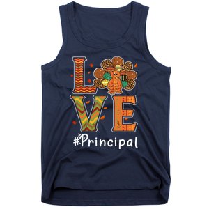 Funny Cute Principal Love Thanksgiving Leopard Turkey Autumn Fall Gift Tank Top